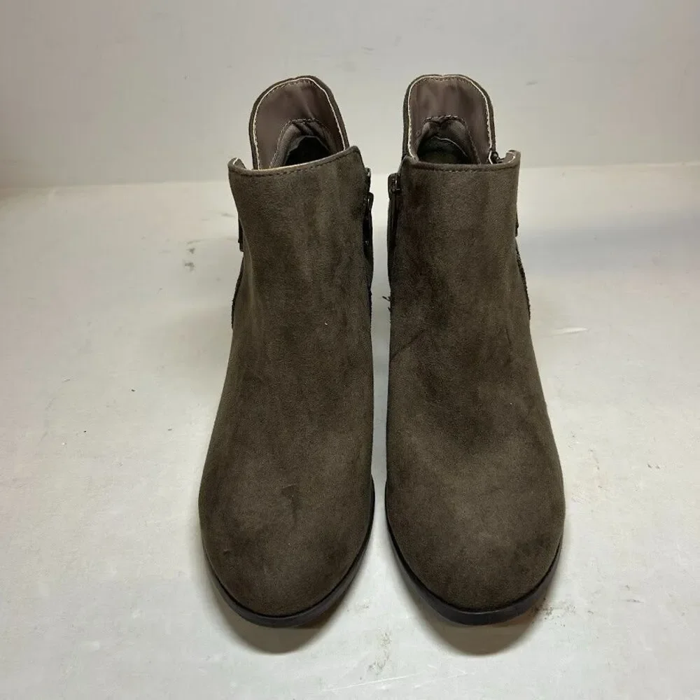 Style & Co. Womens 5 M Grey Masrinaa Block Heel Ankle Booties DISPLAY RX8